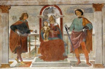Domenico Ghirlandaio : Madonna and Child with St Sebastian and St Julian